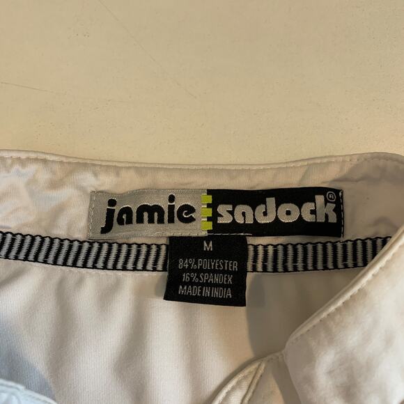 Jamie Sadock Shirt Womens M Medium White Sleeveless Racerback Quarter Zip Polo - Picture 7 of 10